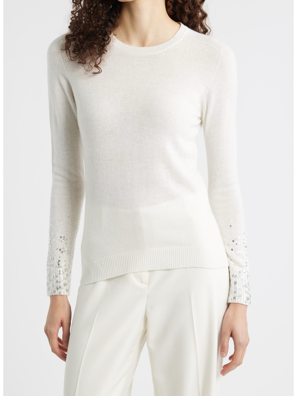 Kobi Halperin Ivory Lainey Sequined Sweater - size S - NWT